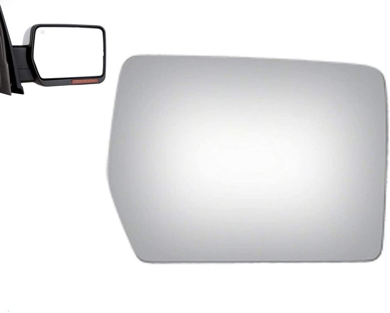 WLLW Side Mirror Replacement Glass fit for 2004 2005 2006 2007 2008 Ford F150 Convex RH Rignt Passenger Side Including Adhesive, Non Towing Mirror Glass Non Heated - Image 1